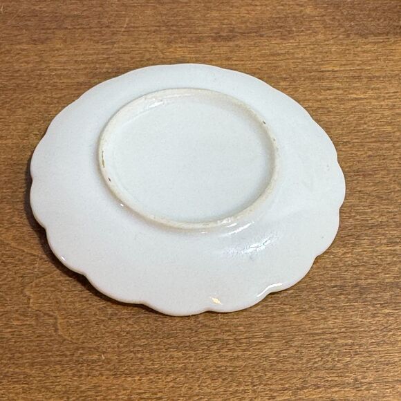 God Bless Our Home Butter Pat Condiment Dish 3" Scallop Edge - Picture 3 of 4